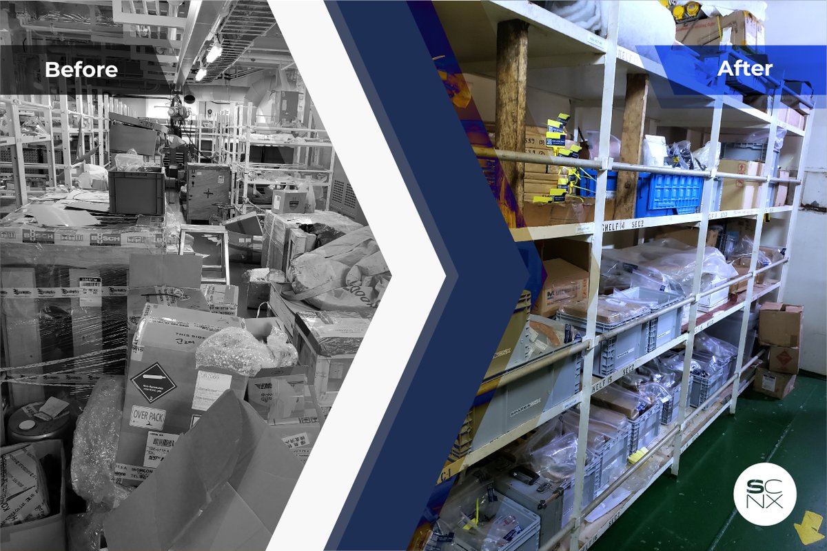 Our successful transformation of the inventory room on EagleStar vessels.

It's truly amazing to see all spare parts tagged and ready to be found within a moment's notice.

Start your #digitaltransformation journey with us - bit.ly/demoscnx

#maritech #seafarers
