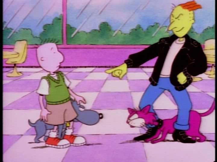 moodbytai's tweet photo. Hey Funnie, GET BACK OVER HERE!

Day 1/11 of #Villaintober is Roger Klotz from #Doug. October is #NationalBullyingPreventionMonth &amp; what better way to tell you than getting on my #BULLY 😈
#RogerKlotz #DougFunnie #Nickelodeon #CoutureCosplay #RoyalTai #telfar #bullyingawareness https://t.co/iHo2VRoDFa