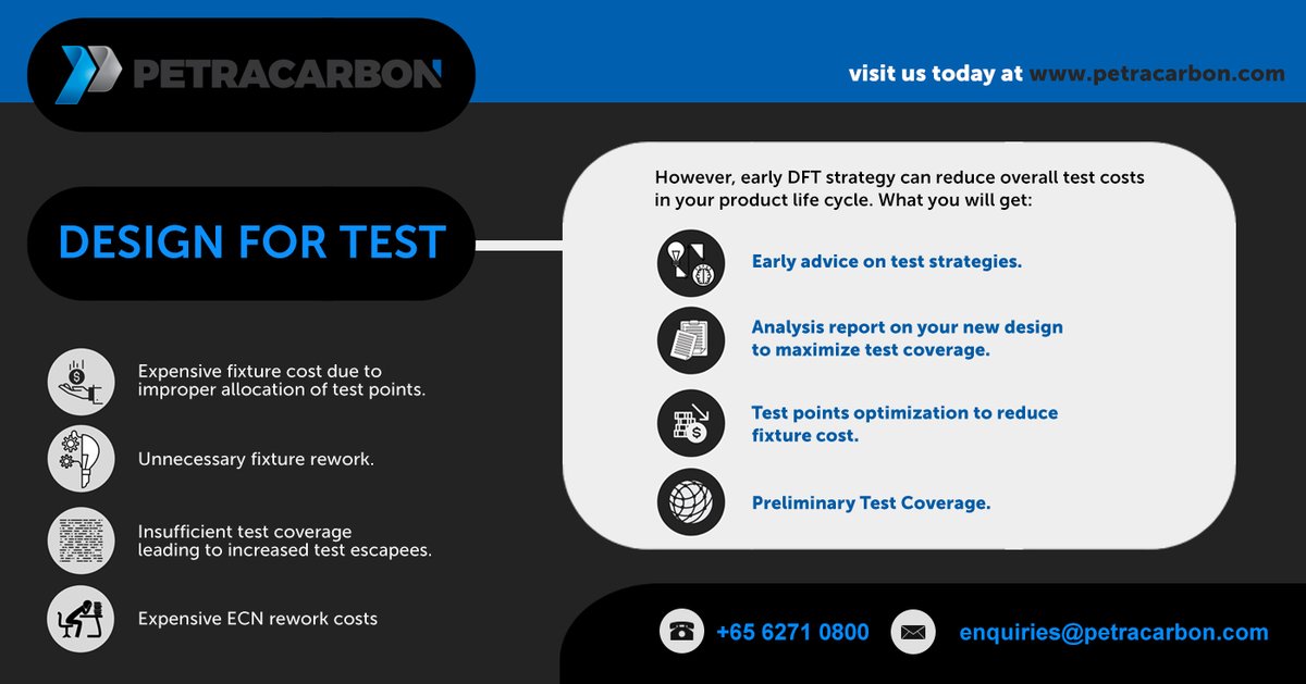 PetracarbonSG's tweet image. The phased approach to DFT can provide comprehensive and effective solutions in the prototyping, thereby giving you quicker time to full production run.

For more information, please contact us.
at enquiries@petracarbon.com

#dft #designfortest #cad #ictsolutions #icdesign #pcb