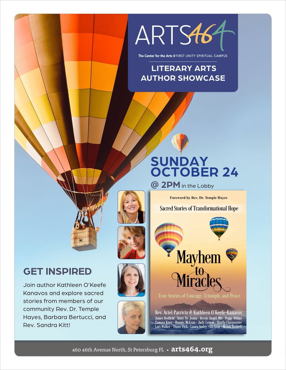 KathleenKanavos's tweet photo. #authors book signing #MayhemToMiracles
@templehayes @BarbaraBertucci Rev Sandra Kit & Kat Kanavos-Sun Oct24 11:30am https://t.co/RM1kSP2Bs5 streamed Influencer Talk #Miracles-First Unity Spiritual Campus https://t.co/Edl3bXNwfM
#WritingCommunity
@WritersNetwork3
@RevPatriciaSSM https://t.co/gSlqugJLoJ