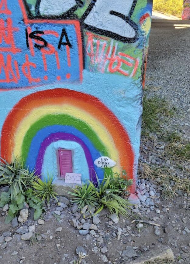 Bike ride round my city exploring &amp; came across a <a href="/tinydoorsATL/">tinydoorsATL</a>. In front was a card from #Netflix #SquidGame😳Someone in the group had the courage to pick up card. Flipped &amp; it read:”There are better ways to make money, call…”😂Had a good laugh…BEST Marketing seen in a while!