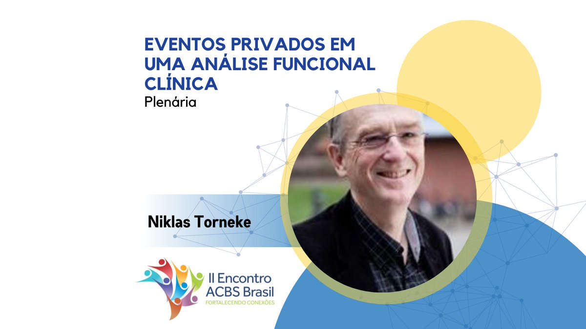 O Niklas Torneke estará conosco no II Encontro da ACBS Brasil - ortalecendo Conexões! 

👉Inscrições no site: eventos.acbs.com.br