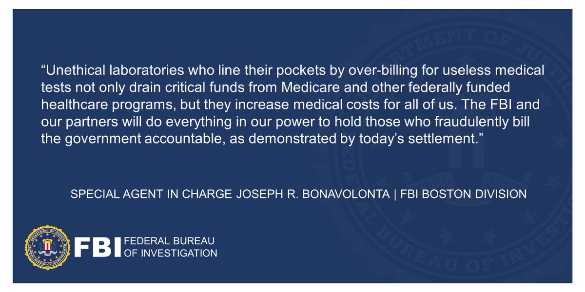 FBIBoston's tweet photo. A Nevada-based clinical laboratory, MD Spine Solutions, and its cofounders, Denis Grizelj and Matthew Rutledge, will pay up to $16 million to resolve allegations it billed Medicare & other federal programs for expensive & unnecessary urine drug testing. https://t.co/EzVASXtS8B https://t.co/lOw5j9ZrzX
