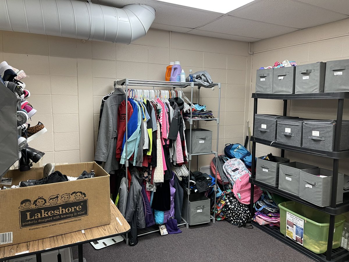educate_bain's tweet photo. Saw a student come out of our care closet today with a pair of shoes, 6 pairs of socks, toothbrush/toothpaste and hygiene items. It takes a village and thanks to @laughtrnjoy we can help support. #MeramecMade https://t.co/5KLh2quOe0