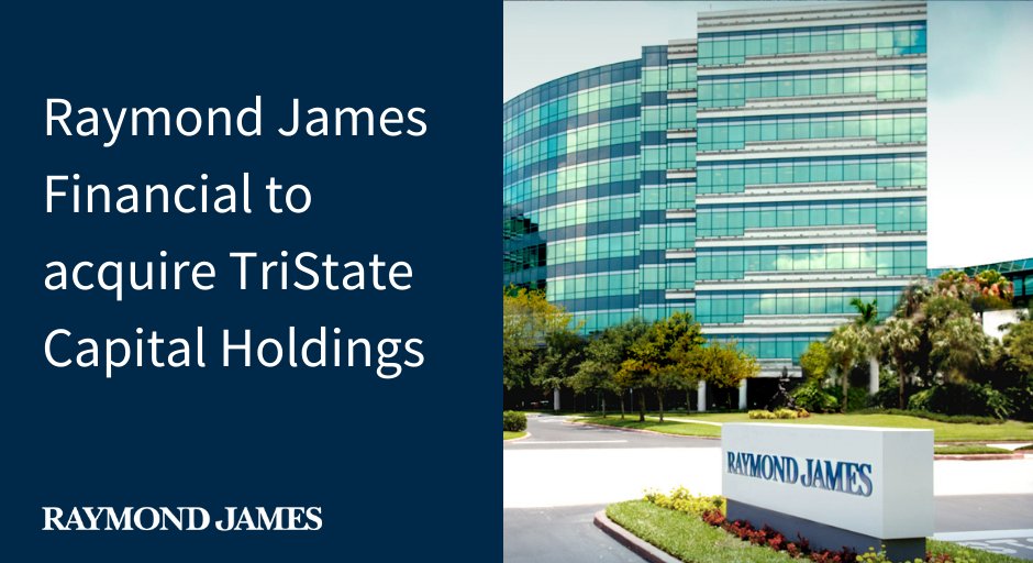 RaymondJames's tweet photo. Raymond James Financial (NYSE: $RJF) announces the planned acquisition of TriState Capital Holdings valued at approximately $1.1 billion. Learn more: https://t.co/JM0cksdXJU https://t.co/7OhL5aChAr