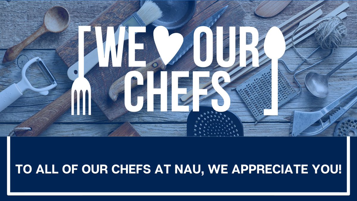 On this #internationalchefsday we would like to thank our many, many NAU Chefs across campus! You are all amazing and we hope you know how much we appreciate you! We are so lucky to have such a friendly, talented, and professional team.  
#sodexochefs #naucampusdining #thankachef