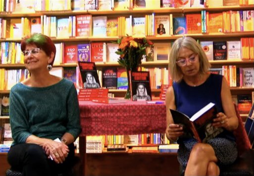 GwenLister1's tweet photo. Reading an extract from my memoir, #ComradeEditor during a discussion with @unam_na’s Marianne Zappen-Thomson at @BookDenWindhoek this week. Did you get your copy yet?! @NBPublishers #amreading https://t.co/ieg6CrP6aj
