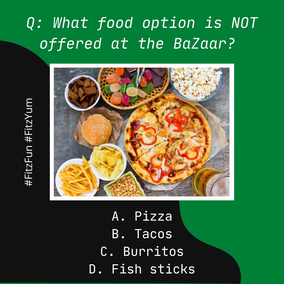 FitzCasinoMS's tweet photo. More Fitz Trivia to test your knowledge!!!! Which food option is NOT offered at the Bazaar? Comment below! ⬇️⬇️
#luckliveshere #thebazaar #fitzyum #fitztrivia #fitztunica https://t.co/ODCwcaXBIX