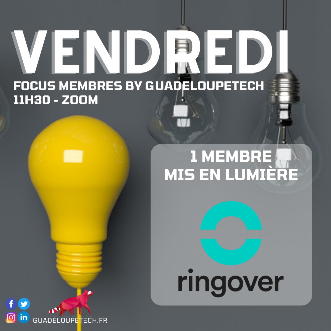 Ringover a une ambition : Révolutionner la téléphonie d'entreprise !

Pour ce Focus membre du vendredi 22/10, nous recevrons Boris ESPIAND pour nous présenter cette solution innovante !

Inscription ➡️ zoom.us/meeting/regist… 

#innovation #tech #numerique
