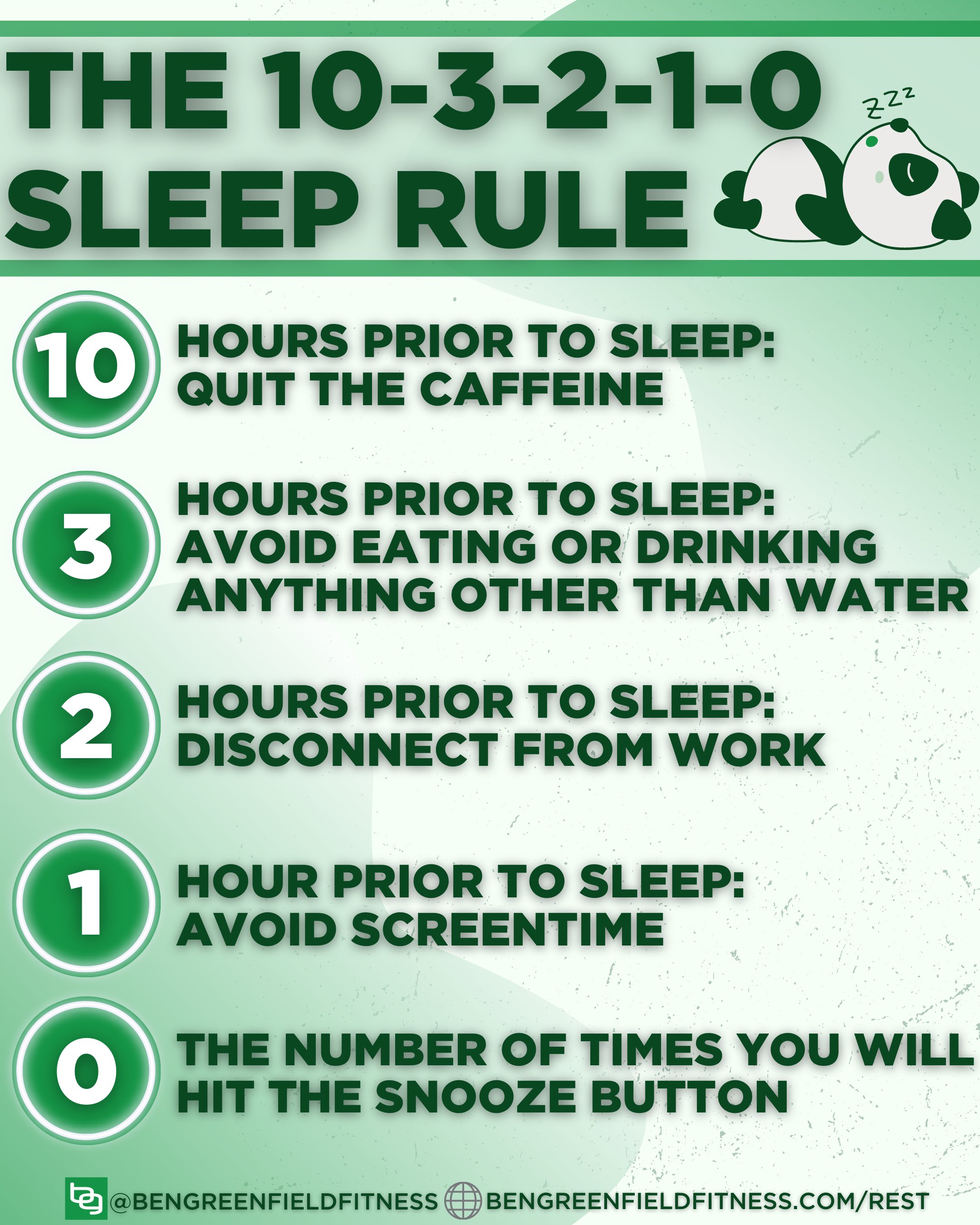 What is the 10 sleep rule?