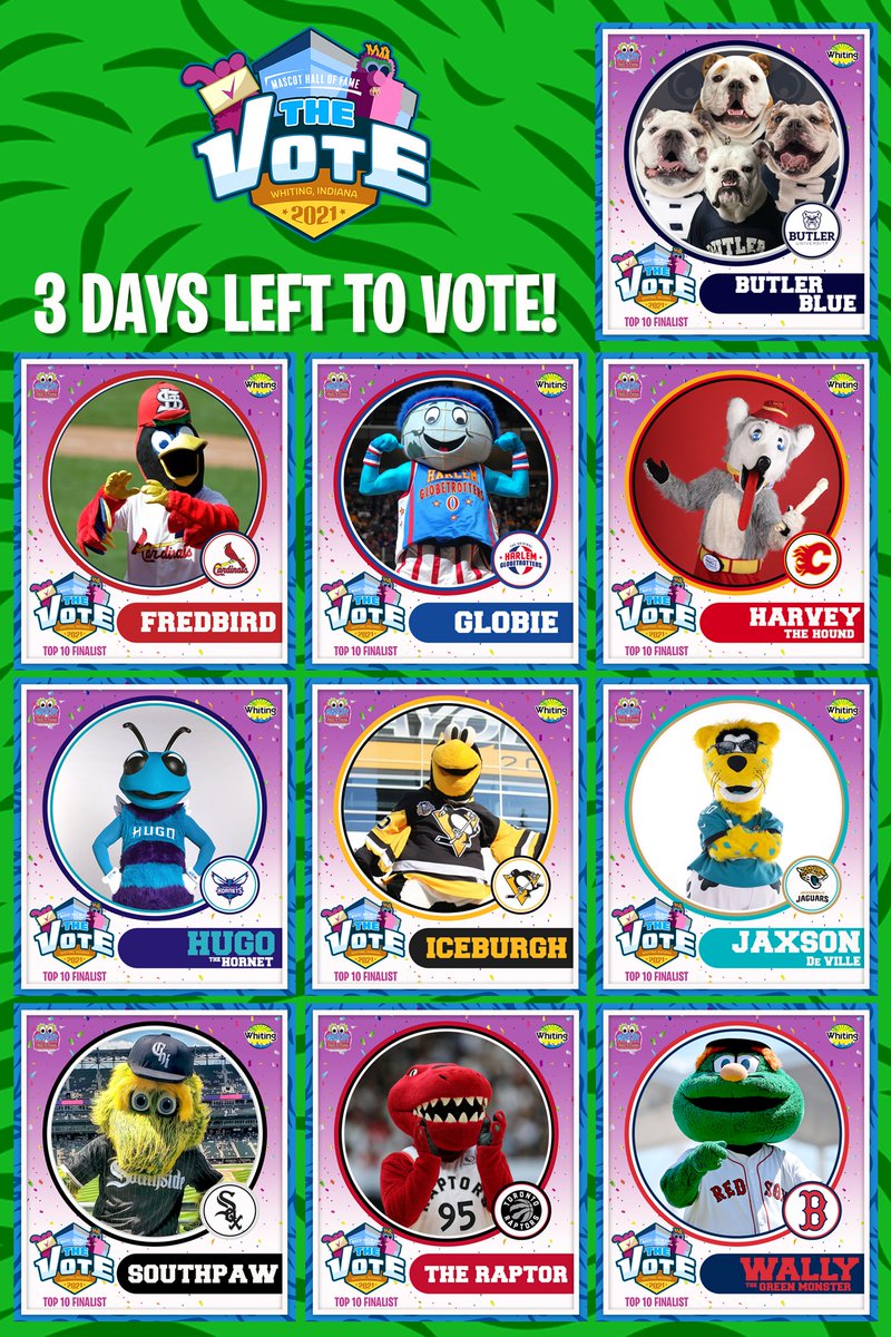 MascotHall's tweet photo. 3 DAYS LEFT!!
Keep voting.
https://t.co/K1azYgsxGf
DON'T FURGET!
You can also give your vote 3-times the power by getting our #TheVote membership for only $20!
https://t.co/I6xw3bfsDS
RT & Tag!
#MascotHall #MascotHallofFame #TheVoteFinalists https://t.co/BNvtnMAcl3