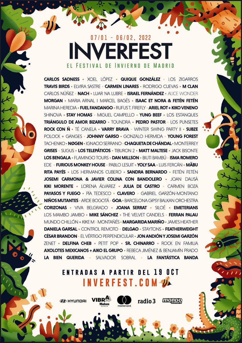 themoonpress's tweet photo. Que no te lo cuenten... ¡Vete a vivirlo!

❄️ La 8º edición del Inverfest trae el calor de @FeatherweightSP y de #JohnnyGarso a la @SalaElSol y @SirocoSala de Madrid, entre otros muchos artistas y bandas increíbles.

Entradas ya disponibles en: https://t.co/uZYQUpezeo https://t.co/7N0xTwT5Pt
