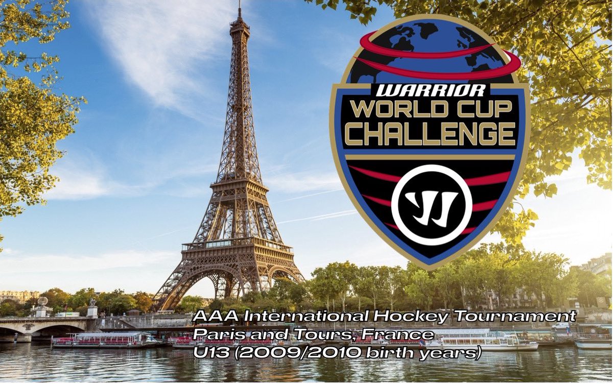Very excited to host our first U13 ⁦<a href="/WarriorHockey/">Warrior Hockey</a>⁩ World Cup. April 11-13th in Paris and Tours, France. The tournament will feature teams from 8 different countries competing for the World Cup Championship. Team application and player applications are now being accepted.