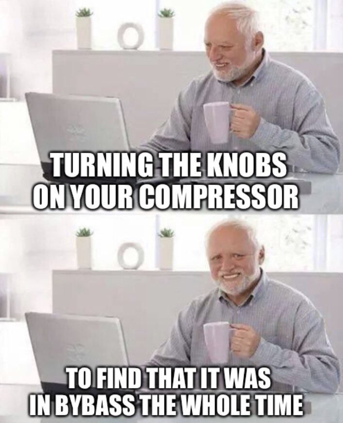 LifeinDiamonds's tweet photo. You hate to see it! Love when this happens...*sarcasm
#studiomemes #producermemes #oof #studio #recording #producer https://t.co/Rbvjohmevu
