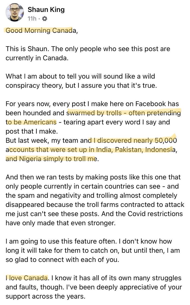 VayaConDiosGL's tweet photo. WTH is this? He has no clue the algorithms social platforms implemented or how work, evolve/change. “My algorithms up so high” makes ZERO sense. Only proves he’s an idiot

Thought his pretend “team” discovered India, Pakistan, Indonesia, Nigeria troll farms. Now haters are real? https://t.co/3160RHt4iJ