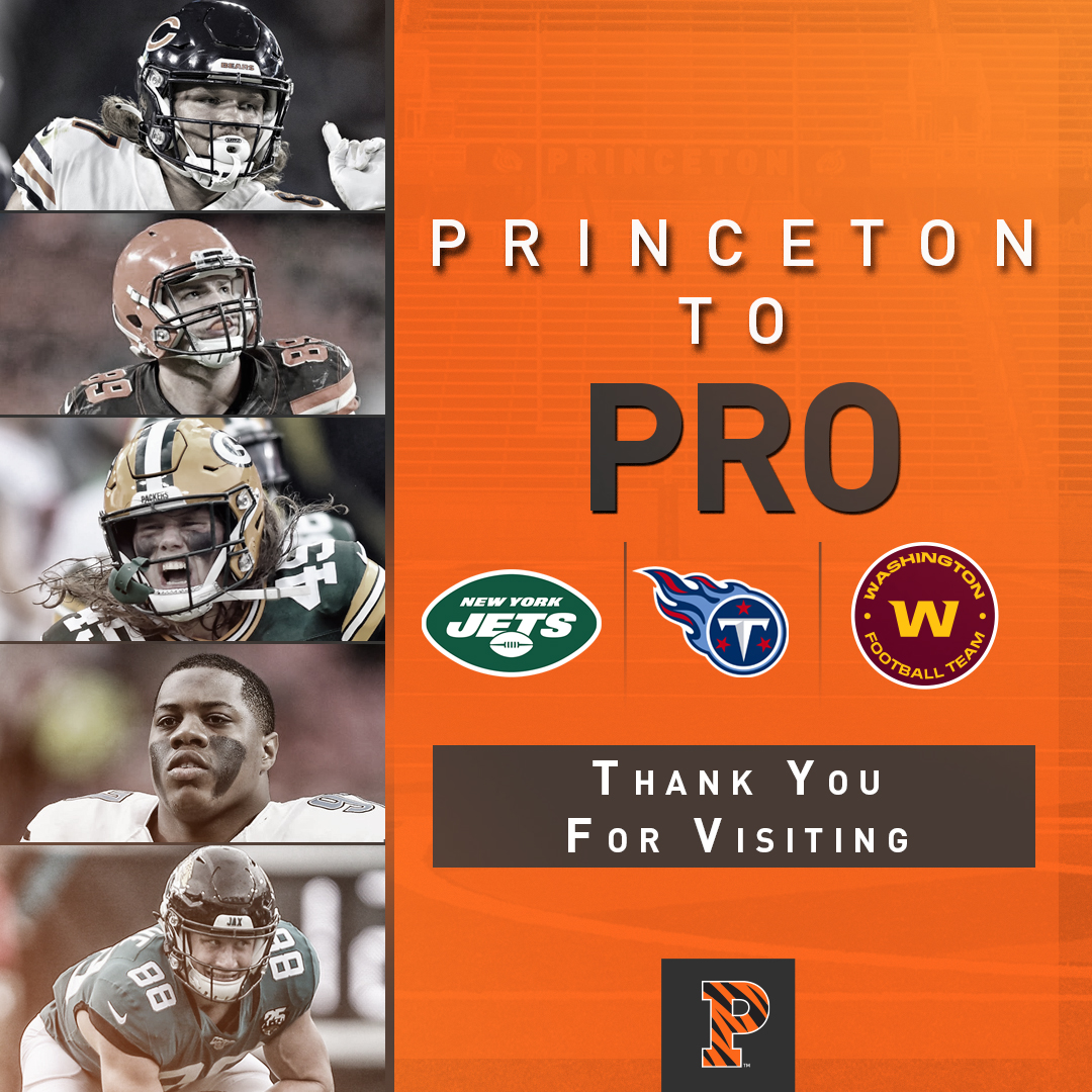 Thank you to the @NYJets, @Titans, and @WashingtonNFL for stopping by practice today! #Princeton2Pro | #NA22AUBound 🍊🥤