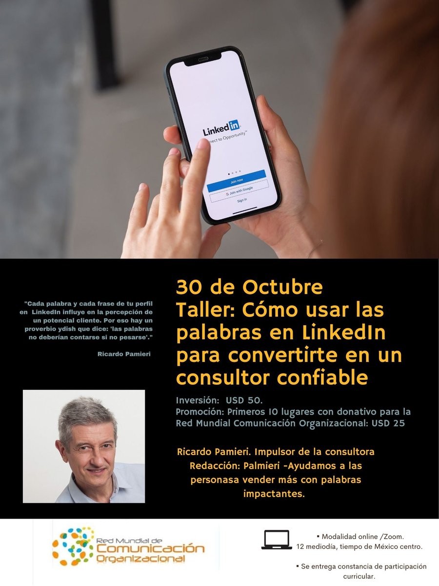 RedMunComOrg's tweet photo. ♟️Participa en este gran #TallerOnline. USD 50 ( en tu moneda). 
🖐️ 10 becas 50% solo 25 usd 📌

En el marco del Seminario en Herramientas y comunicación digital. 

Por paypal: https://t.co/yKeuiHEZbq

📲 Inscripciones e información vía WhatsApp
https://t.co/j5H1c8aEBJ https://t.co/vKKyh3Ui4m