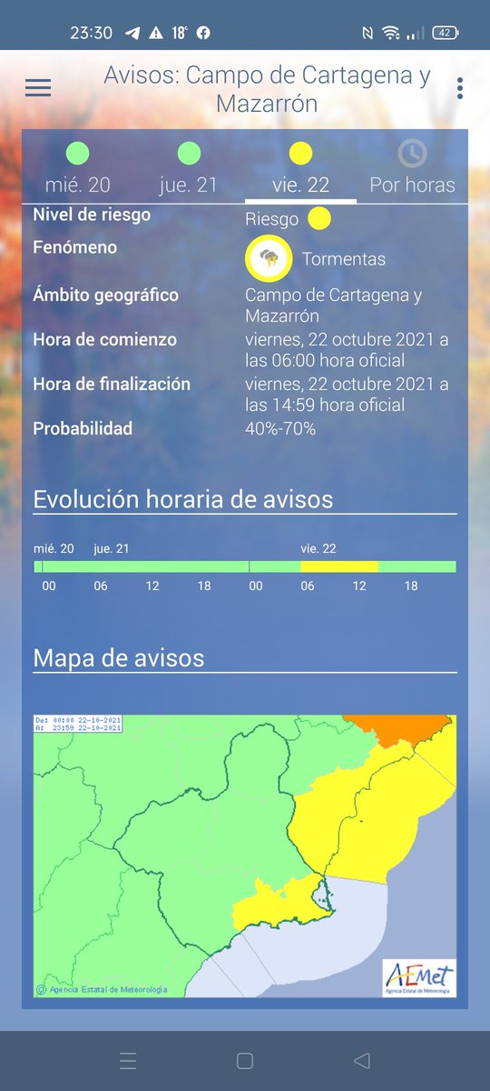 MeteoMenor's tweet photo. #AEMET activa para este #viernes el AVISO AMARILLO por lluvias 🌦️y tormentas⚡.
Activo desde las 6 de la mañana hasta las 3 de la tarde. https://t.co/dYqBrpjOml