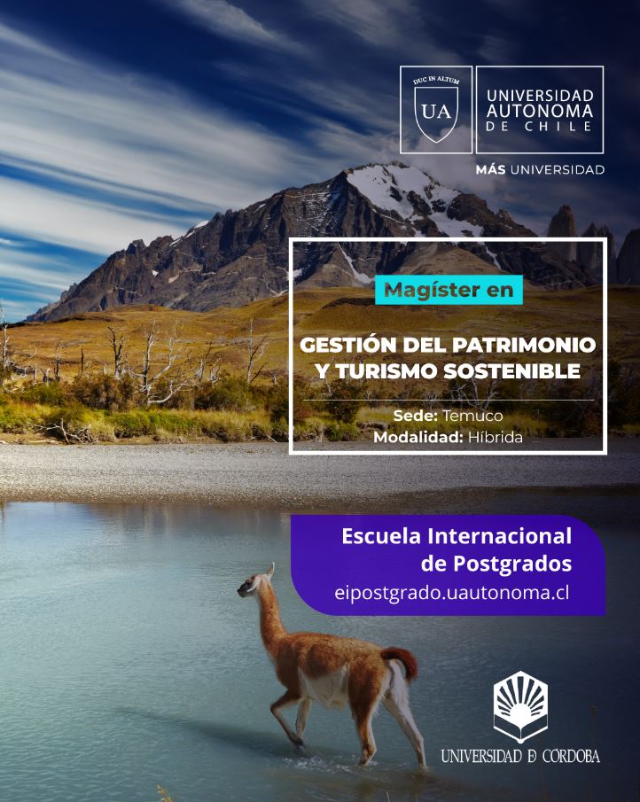 El programa de #Magíster #Gestión del #Patrimonio y #Turismo #Sostenible crea competencias analíticas mediante la profundización de tendencias mundiales relativas al estudio integral del patrimonio y del paisaje natural como fuentes potenciadoras de los territorios modernos