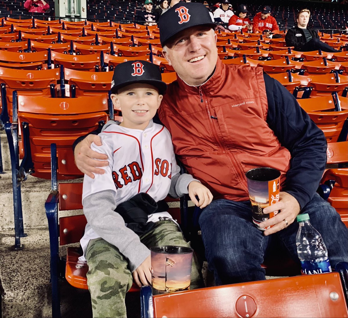 wfitzgerald22's tweet photo. @ButchStearns thanks for stopping on your way to booth last night to capture this moment between me and my son! #GoSox https://t.co/bxOIJV1iRf
