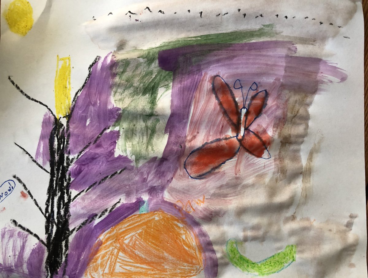 melissawelsh's tweet photo. Clio’s pumpkin harvest painting #liveitearth https://t.co/C1blF5MLS2