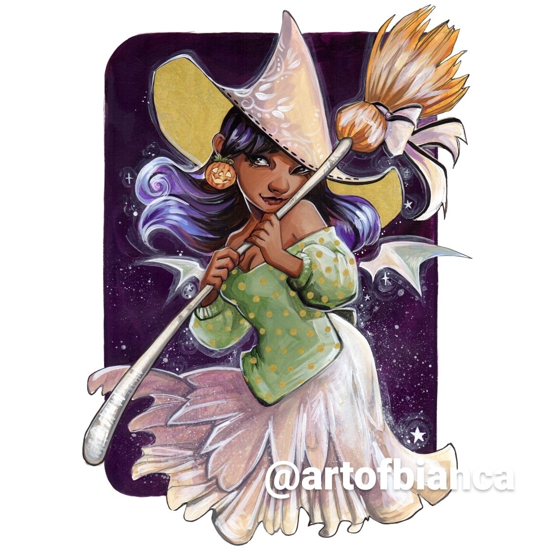 Witchy babe
I wasn't sure where this piece was going but I love where it went.
11x14 acrylic on bristol smooth
#art #witch #painting #halloween #spookybabe #spooky