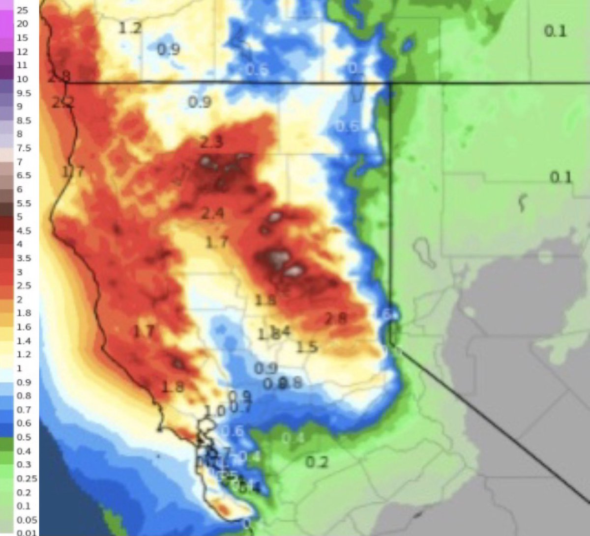 chrisnunley's tweet photo. Moderate to heavy rain is expected across central and northern #California Thursday PM-Friday AM. Because of the heavy rain potential, a #FlashFloodWatch has been issued for NE CA. This area was decently charred by the #DixieFire and the #NorthComplex fires…
#CAwx https://t.co/pYXWUYbh1J