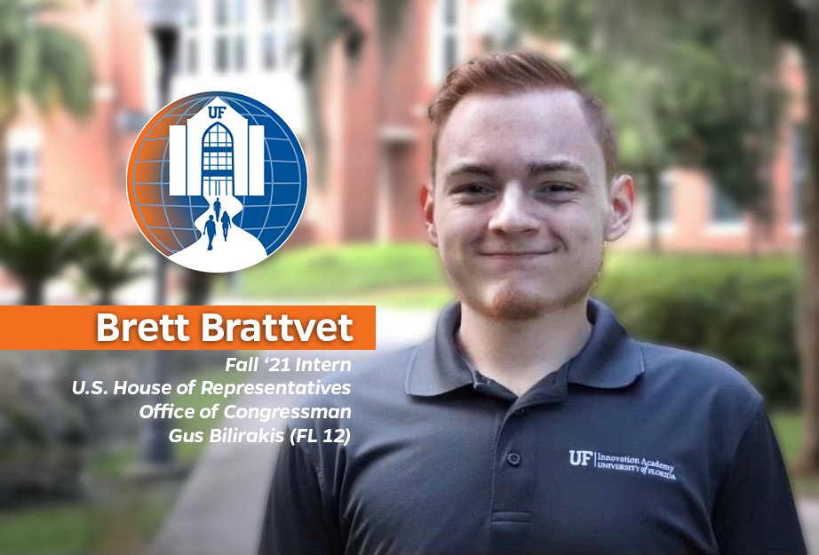 GrahamCenter's tweet photo. Tune in to @UF_IA this Thurs. to hear Brett Brattvet, @UF '24, share his daily experiences interning for @RepGusBilirakis in the US Capitol❗🐊🏛️

As a student in the Graham Center, @UF_Federal &amp; @GatorAdvocates, Brett hopes to one day work in the @FBI or @DHSgov.

#UFinDC https://t.co/vyWnBUg96i