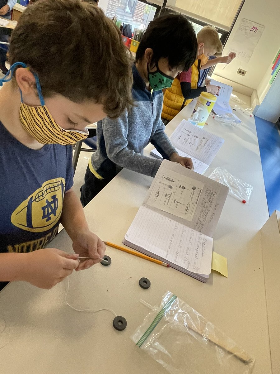 veronica_vw's tweet photo. What happens when magnets interact with other magnets or paper clips? Third graders explored to find out. #mann_school #WeAreD97 #oakpark97 https://t.co/uioSEeov6G