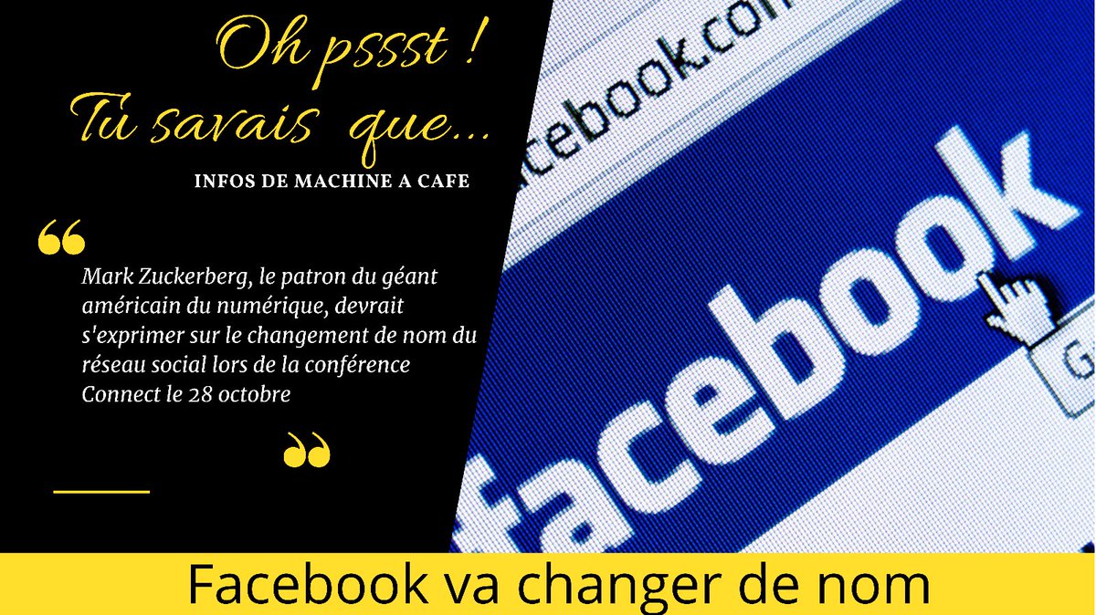 contactAJagency's tweet image. Oh psst !
Tu savais que...

Demain à la machine à café tu pourras parier sur le nouveau nom de Facebook avec tes collègues 
#facebook #Zuckerberg