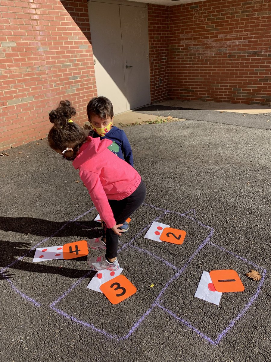 MsErraPreK's tweet photo. Math hopscotch in PreK https://t.co/cwDfcjp1Nb