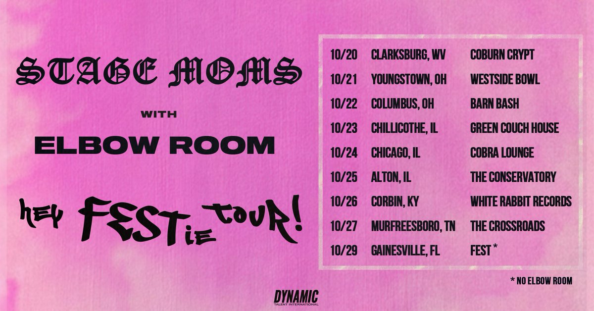 We are OFF FOR TOUR!!! It’s been a long, tough journey ever since we had to cancel all our tours in 2020, but we’re just happy to be back. Thank you from the bottom of our hearts for getting us here.

Can’t even WAIT to rip these gigs with <a href="/StageMomsWV/">ST🧷GE MOMS</a> 🤩😤