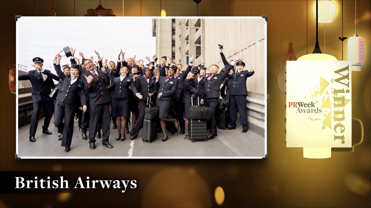 PRWeekAwards's tweet photo. The #PRWeekAwards winner of a Gold Award for In-house Team of the Year (Private Sector) is British Airways @british_airways https://t.co/5GrzzRtWIq