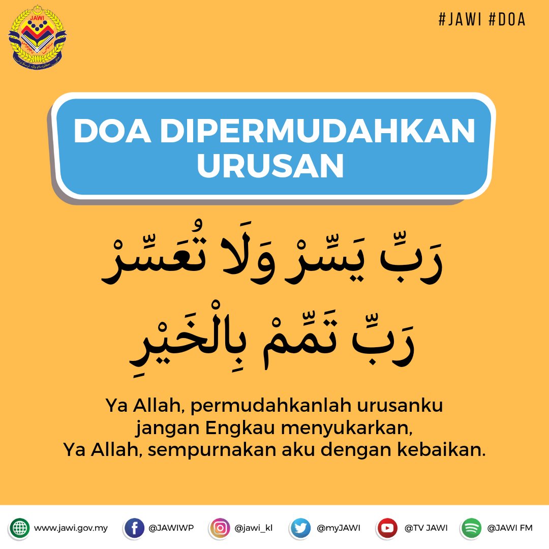 myJAWIKL's tweet photo. Dalam kehidupan kita sehari-hari, pastinya tidak pernah lekang dari ujian dan kesukaran walaupun sekecil-kecil perkara. 

Biar apa pun kesulitan yang kita tempuhi, jangan lupa menggantungkan doa dan pengharapan kepada Allah agar dipermudahkan dan dilancarkan semua urusan kita. https://t.co/TbAyU7LSk3
