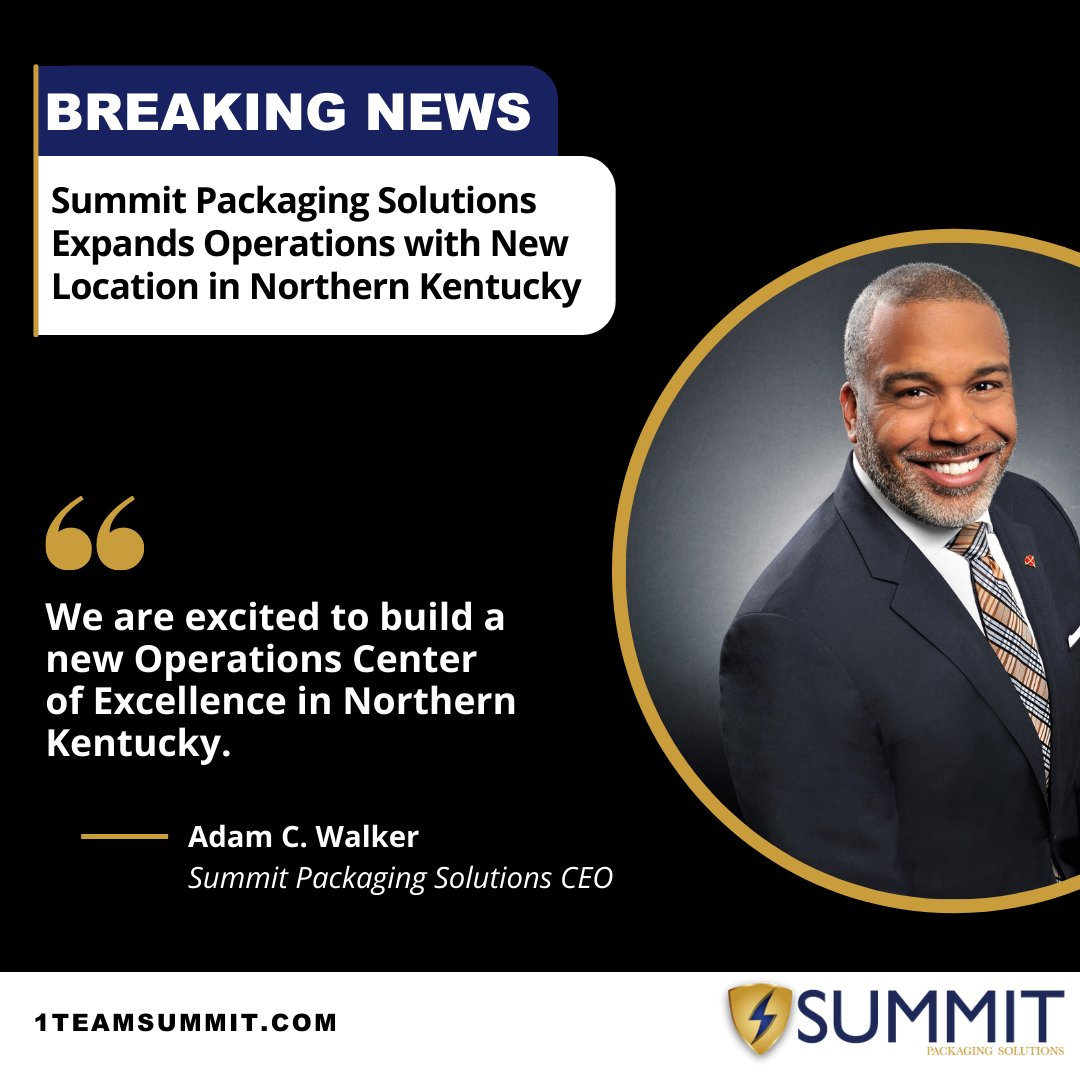 We are excited to announce that Summit Packaging Solutions is expanding into Kentucky! Click here to read the press release - 1teamsummit.com/summit-packagi…