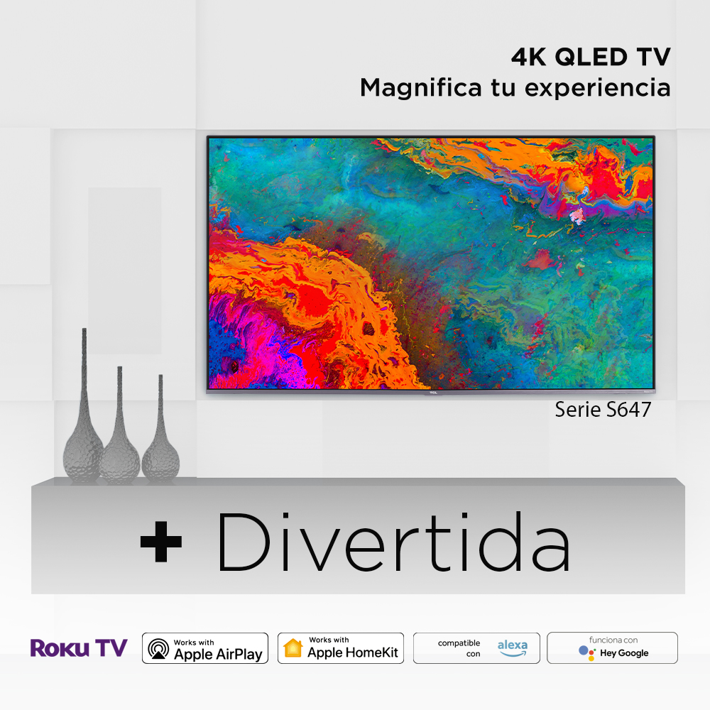 tclmex's tweet photo. Colores increíbles + contenido ilimitado = ¡La mejor experiencia de entretenimiento!
#TCLRokuTV ahora + Divertida
Conoce la nueva serie #S647:
https://t.co/IwHlag7G6t
#EnjoyTCL #EnjoyMore #MagnificaTuExperiencia #4KQLEDSERIE https://t.co/CYEvia9YVr