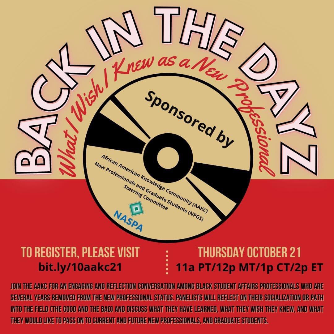 AAKC_NASPA's tweet photo. Don't miss out tonorrow!!!!
To register and jointhedialogue with the #AAKC, visit https://t.co/QxTnrv3HTS
#AAKCnaspa #backinthedayz #prodevo #newprof https://t.co/nyjynAlavi