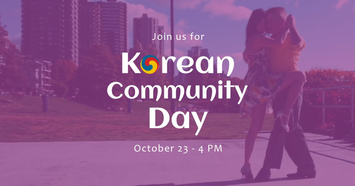 Today's the day! Have you registered for #KoreanCommunityDay yet?

Happening 4PM today! We'll celebrate #KoreanCulture with incredible performances and give away amazing prizes.

There's still time to register for this FREE event: bit.ly/3FX2OXS