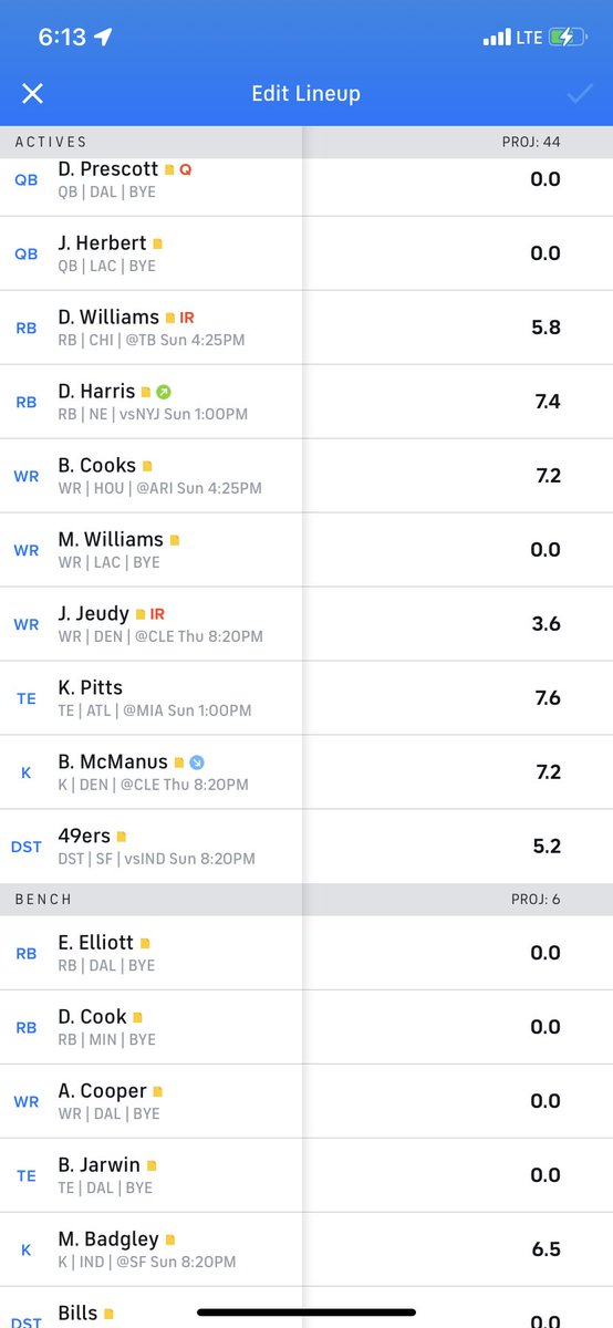 ItsDooranMan's tweet photo. @bdge__ A pathetic league where you are required to roster 2QB, 2TE, 2K, 2DEF https://t.co/BVoZBYeNo7