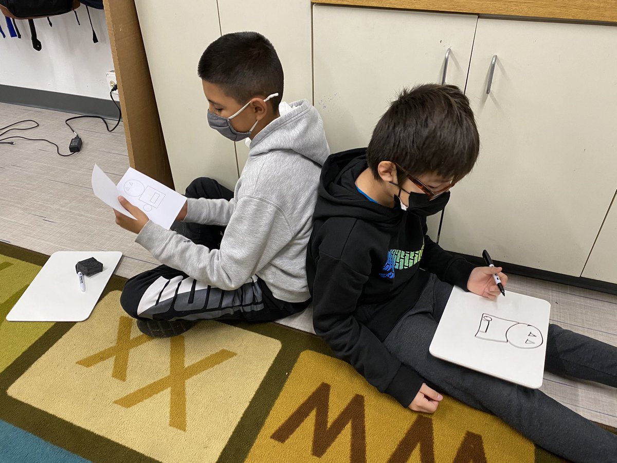 amberkim21's tweet photo. For our SEL activity, my kids had to describe the picture in front of them while their partner tries to draw what they’re describing. The goal was to get it as close to the original picture. They had a blast and also got to practice their oral and listening skills. @ccsd21twain https://t.co/l5Frf4RsNg