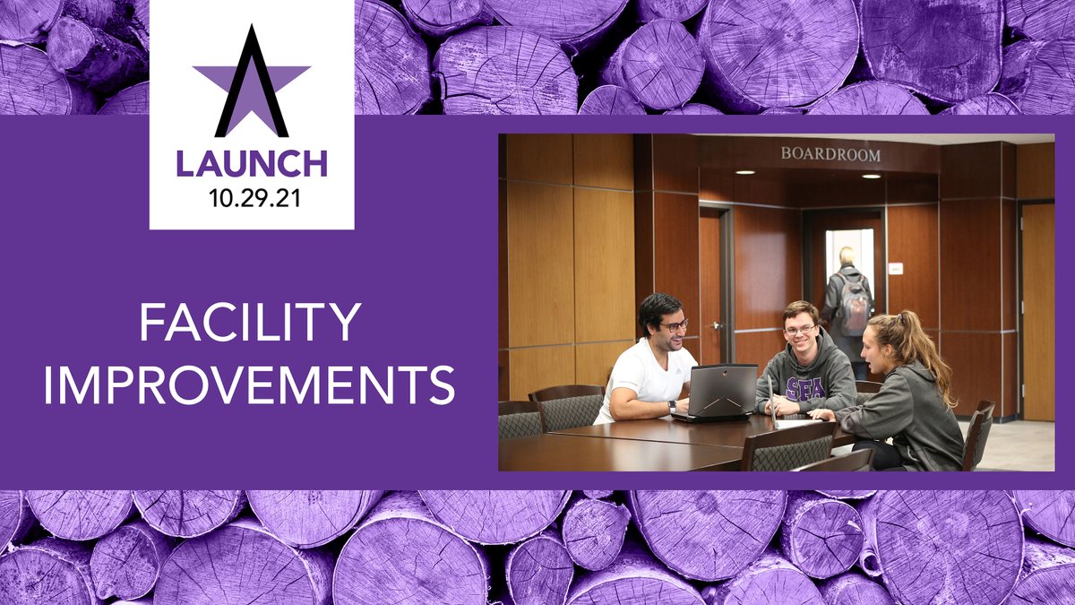 SFASU's tweet photo. If SFA facilities designed to cultivate learning are important to you, prepare to #LaunchSFA! https://t.co/adluK8P7sN