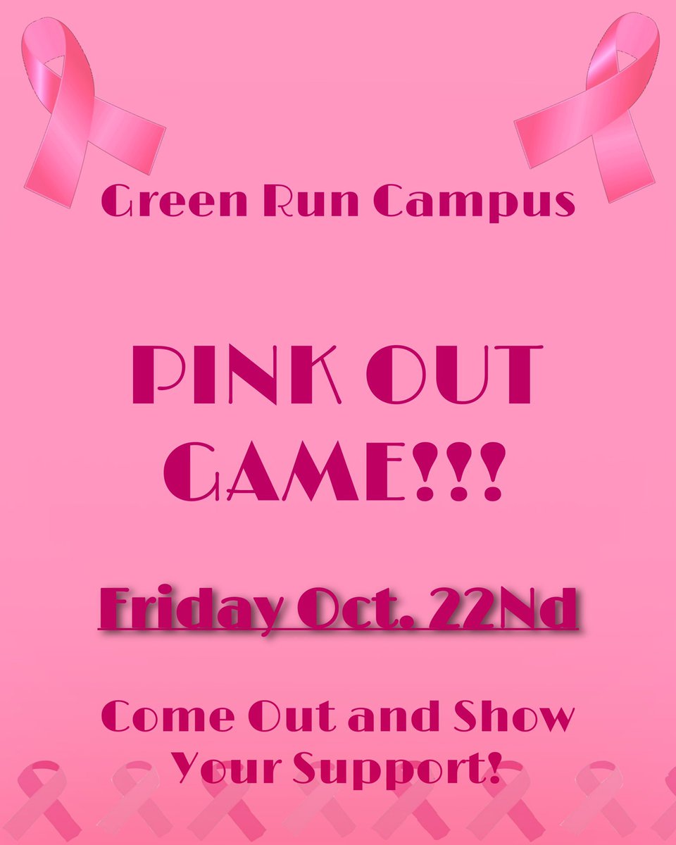 greenrun_cheer's tweet photo. Come out to our Pink Out Game💕💕💕Also Friday Night is also our Senior Night for our Cheerleaders 📣📣💙💚💙💚 https://t.co/SYy9DRniZ4