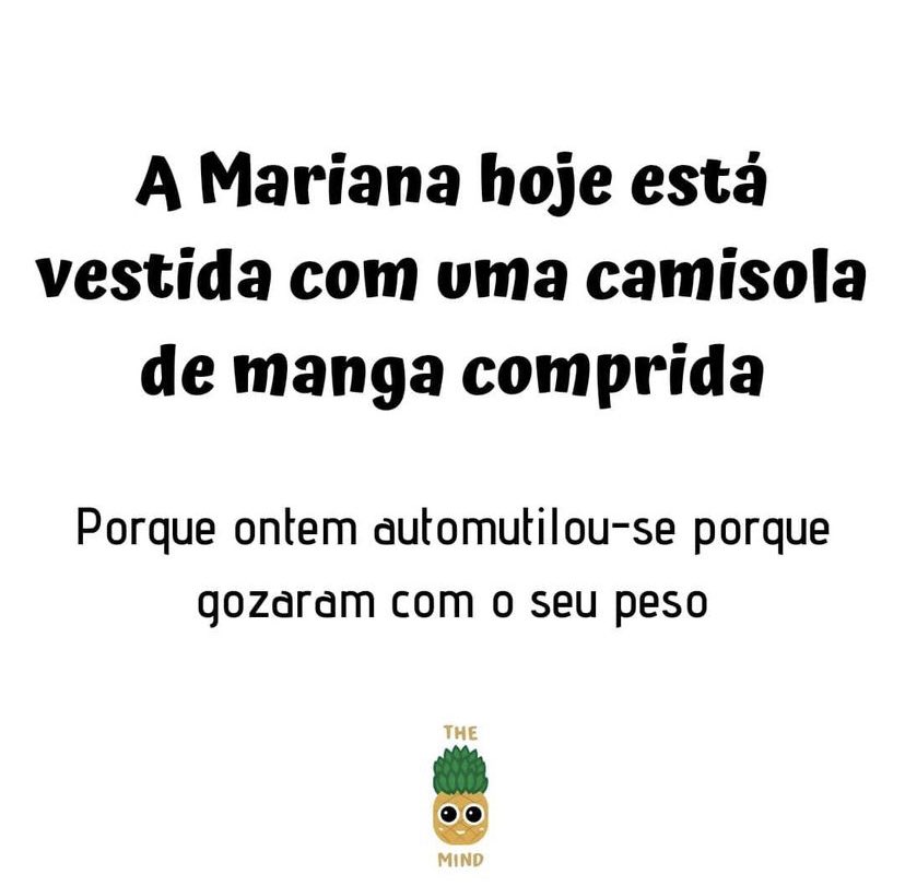 tpineapplemind's tweet photo. 🍍 Todos os dias milhares de pessoas, de todas as idades, são vítimas de bullying.

🍍 Estes ataques têm consequências graves na saúde mental das pessoas.

🍍 Lembra-te: não faças aos outros o que não gostavas que te fizessem a ti. https://t.co/lCuzcctVR9