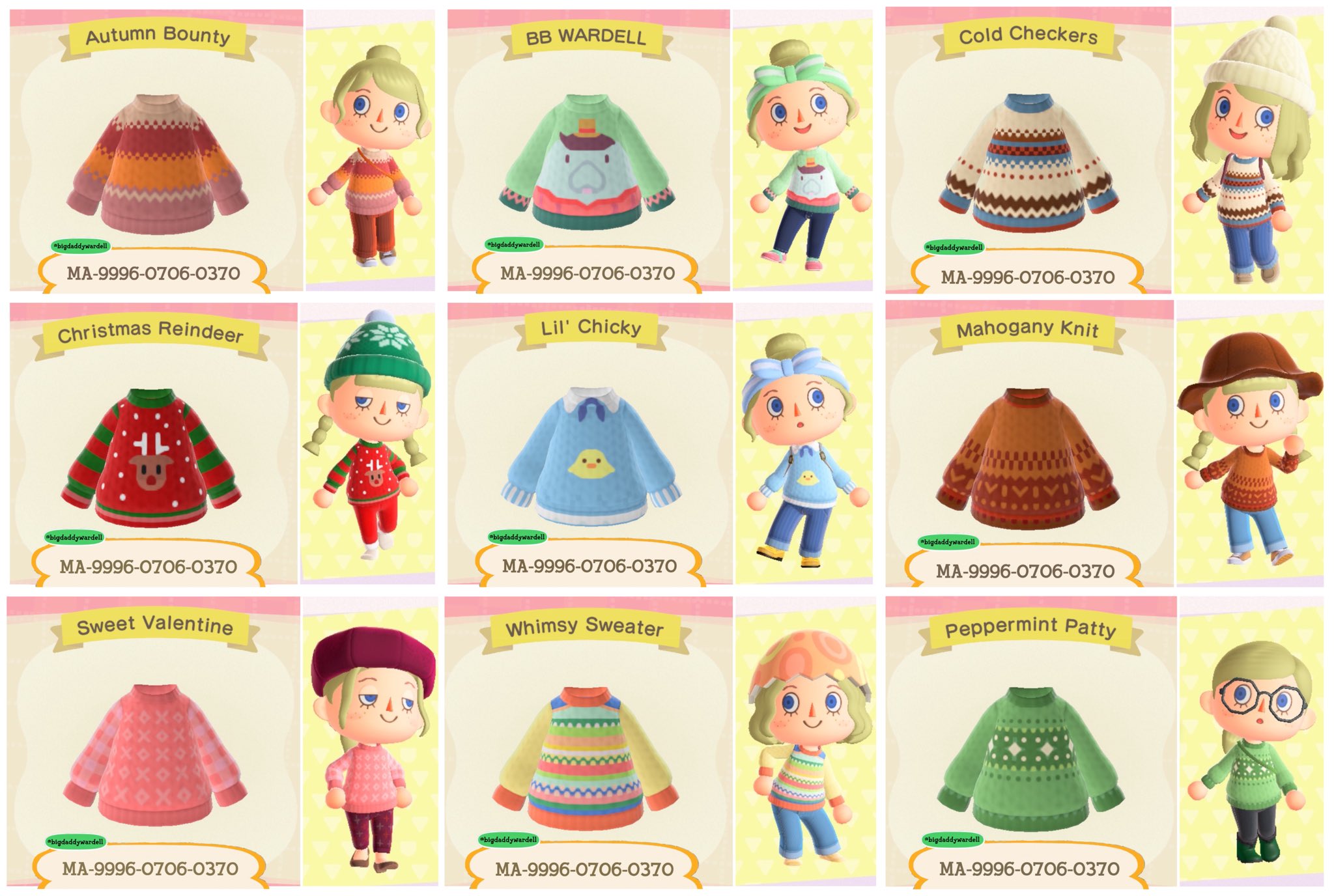 char 🍭 on Twitter: "hey gamers!! here's my collection of #acnh sweater  designs! thanks so much for checking them out, they were all so fun to make  😸♥️🐥🧶 #animalcrossing #ACNHDesign #AnimalCrossingDesign  https://t.co/8yrNclGdks" /