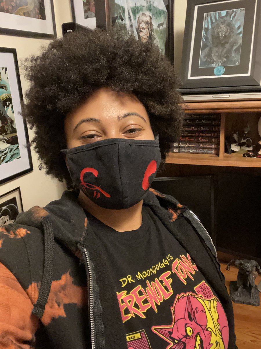 story_trail's tweet photo. Howling at the moon? Yes. Snarling like there’s no tomorrow? Yes! Mauling your enemies? Yes?! Protecting Mother Earth? oh heck yes!

I’m StoryTrail, werewolf lover, WTA dork, I doodle creatures too. Don’t mind the fro.

Thanks @Crystumes for my nighttime face. #bipocwerewolfday https://t.co/ivs2m6XxjE