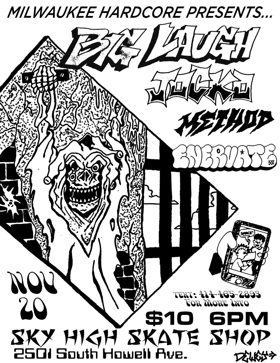 enervatemke's tweet photo. One month from today at Sky High Skate Shop. Alt flyer by @Dewey_312. https://t.co/VqWmfTyeHd