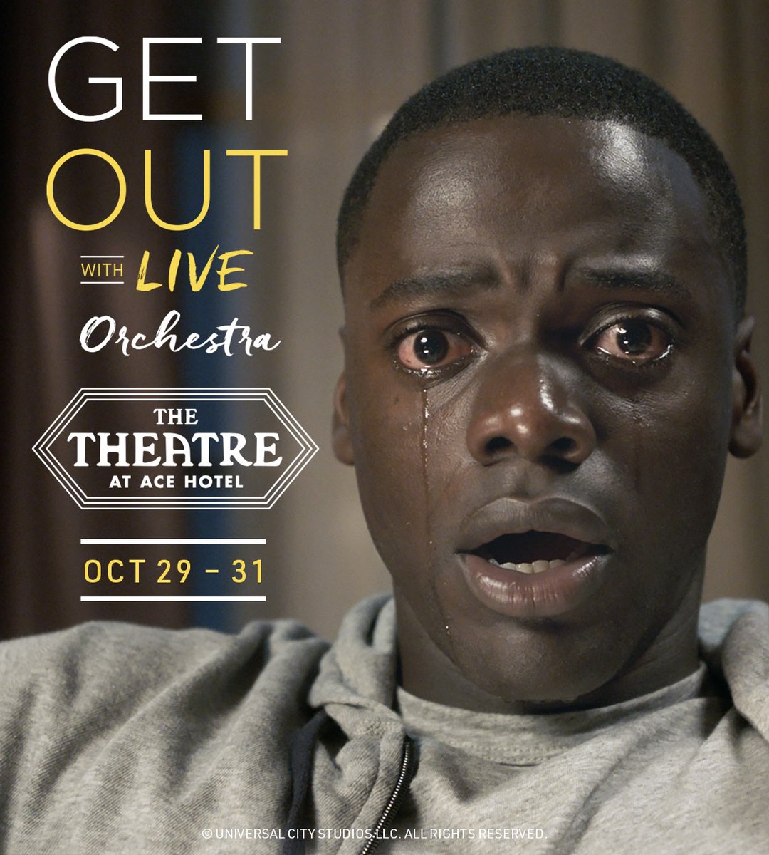 This Halloween, join <a href="/laopera/">LA Opera</a> at the <a href="/theatre_acedtla/">Theatre at Ace Hotel</a> for #GetOut w/ live orchestra. Score composer &amp; conductor Michael Abels will have you sitting at the edge of your seats with performances from the LAO orchestra &amp; the DC6 singers. Get your tickets now: laopera.org/getout