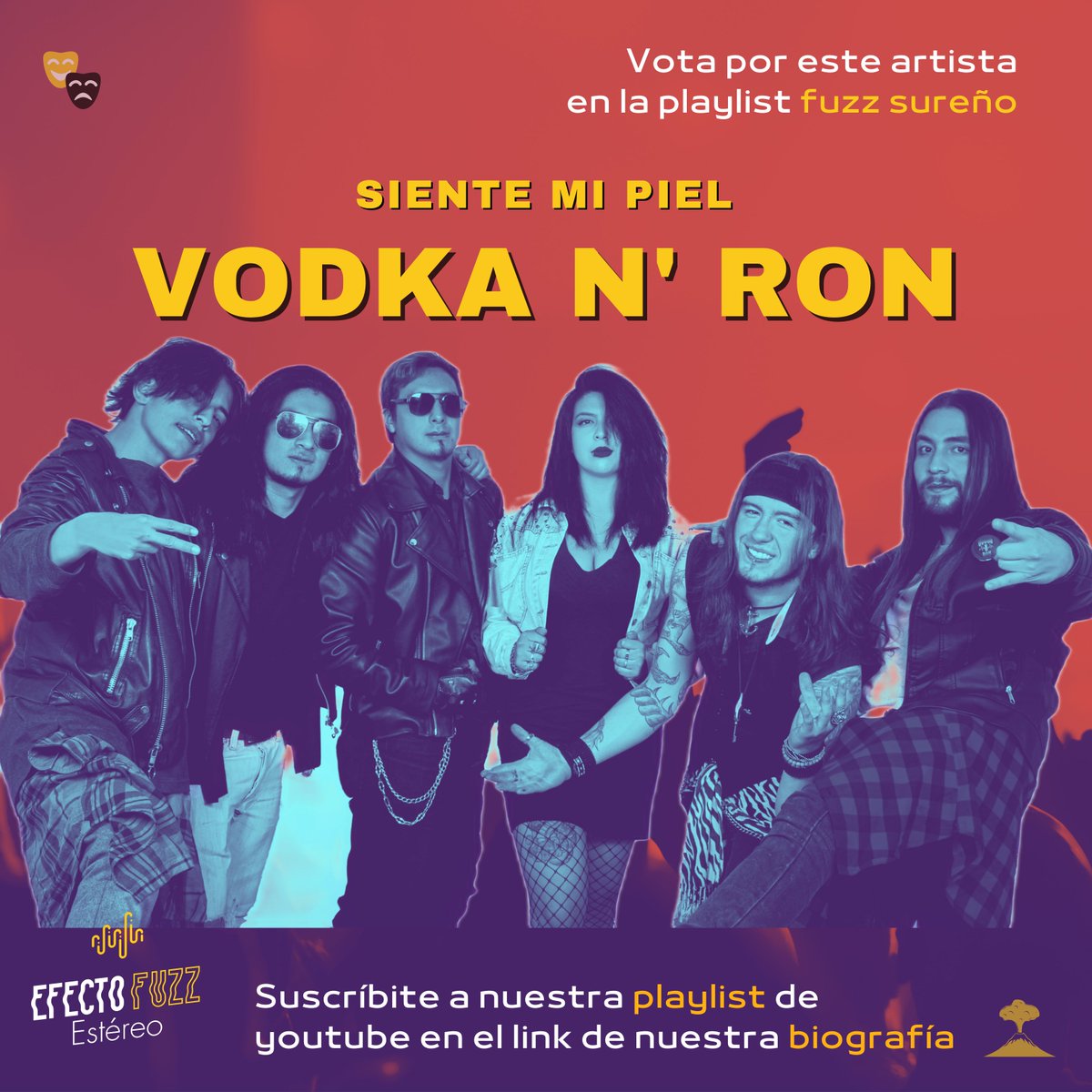 Efectofuzz's tweet photo. Vota por 🥃Vodka n Ron con su canción ''siente mi piel''  y suscríbete a nuestra playlist de youtube con lo mejor del rock del sur en siguiente link: https://t.co/MnyNuc0diZ
#rockpasto #rockcolombia #malavida #musicacolombia #ranking #playlist #efectofuzz #fuzzsureño https://t.co/5KnljQfMZz
