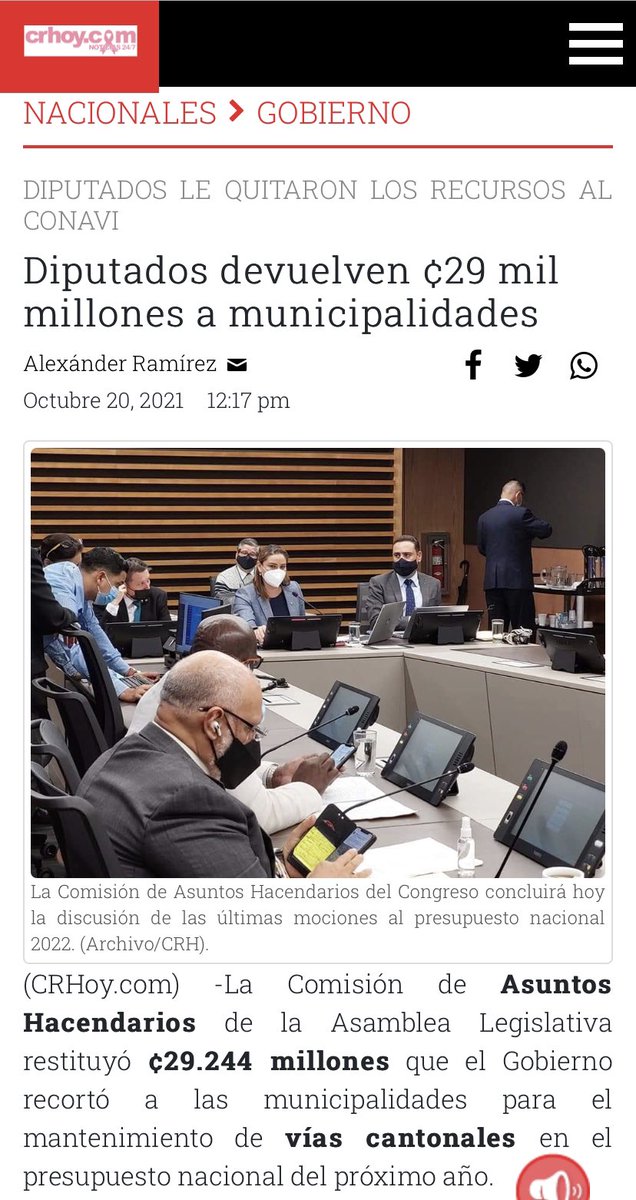 Hoy alcaldes y alcaldesas estuvimos presentes en la Asamblea legislativa, dando la lucha por el recorte presupuestario de 29 mil millones que por ley nos corresponden a los Gobiernos Locales, el cuál venía a dejar a la UTGV sin 200 millones de colones para el 2022 para proyectos