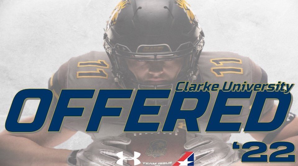 ajlucas04's tweet photo. Blessed to receive my first offer from @ClarkePrideFB  @LTrain51 @CoachMRegalado https://t.co/vYkp7lc0cR